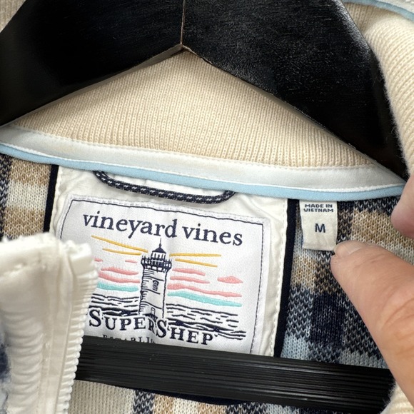 Vineyard Vines Super Shep Pullover Mens M Plaid Sherpa Fleece Half Zip - Picture 5 of 14